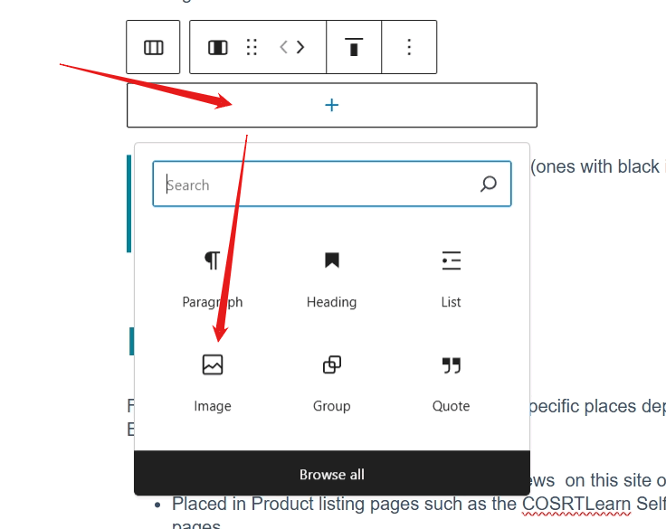 screenshot add image block