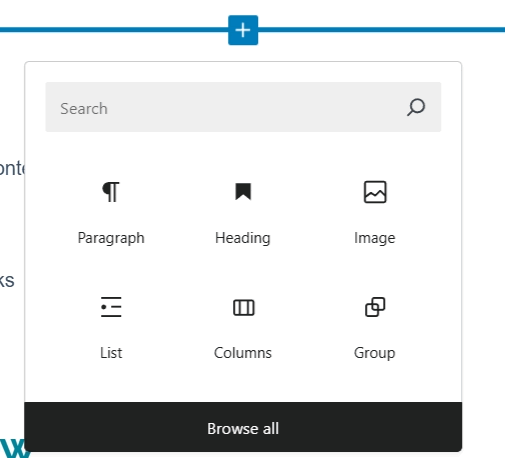 screenshot add new block between existing blocks