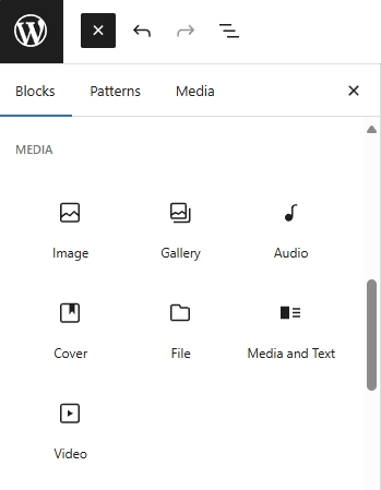 screenshot block inserter media blocks