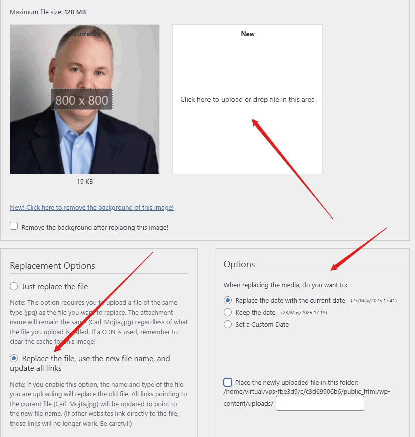 screenshot media replace