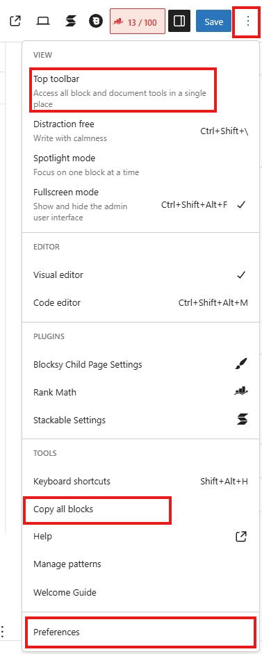 screenshot screen settings