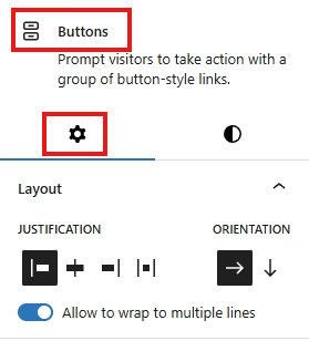 screenshot buttons block sidebar settings