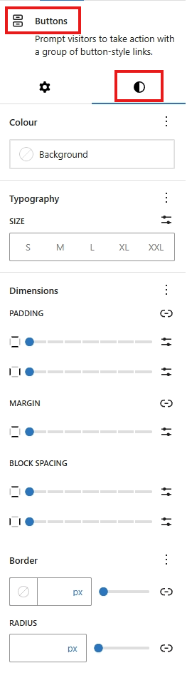 screenshot buttons block sidebar style