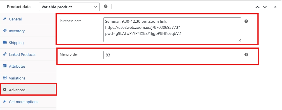 screenshot edit product data advanced tab