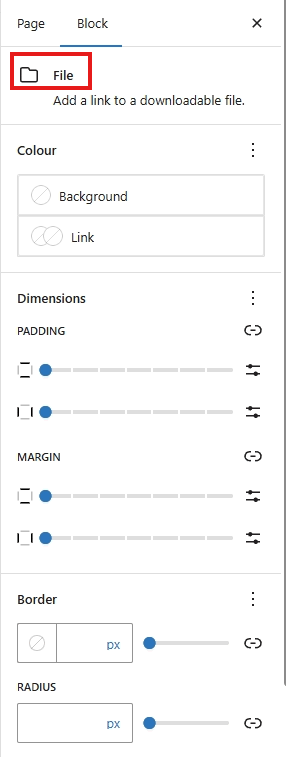 screenshot file block sidebar