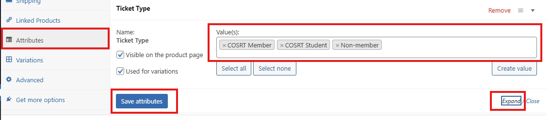 screenshot product add attributes