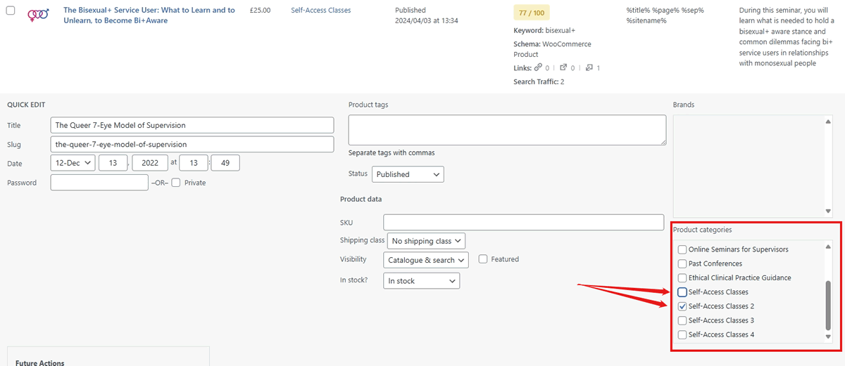 screenshot quick edit product category