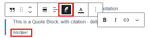 screenshot quotation block citation options