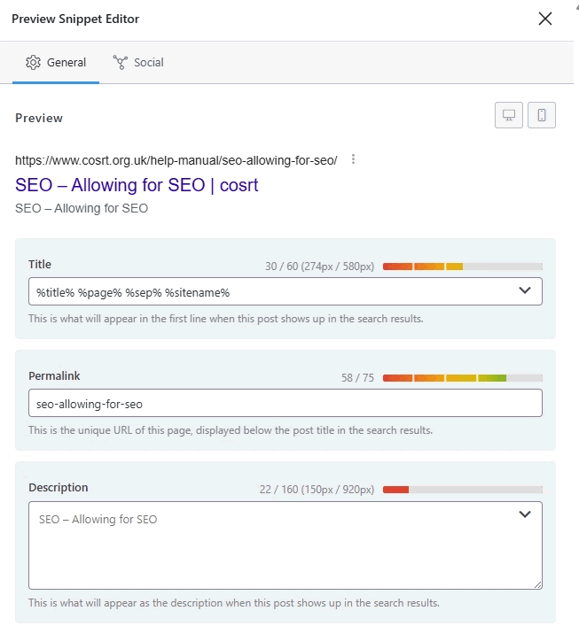 screenshot Rank Math Preview Snippet Editor