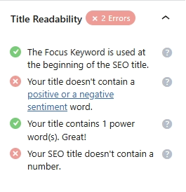 screenshot Rank Math Title Readability